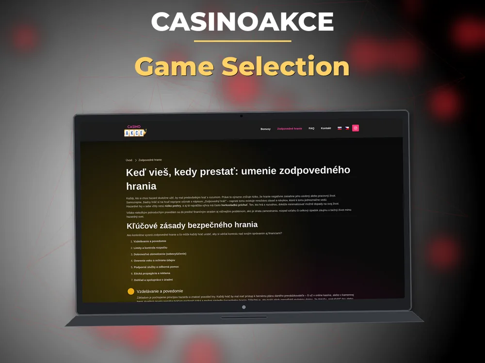 Casinoakce - Game Selection