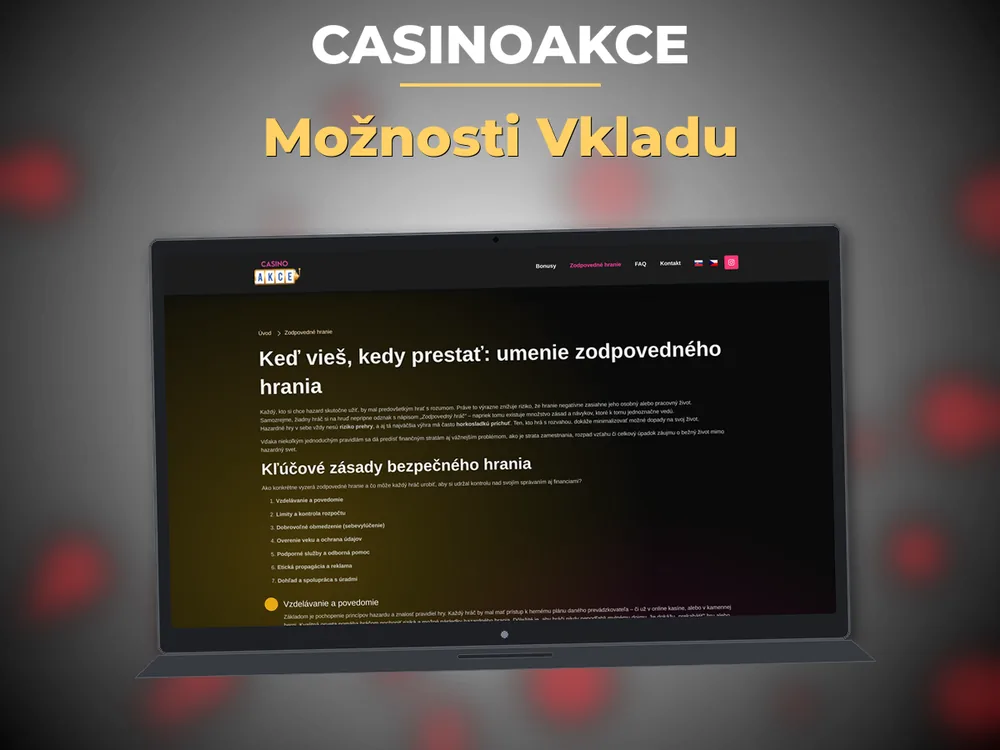 Casinoakce - Možnosti Vkladu