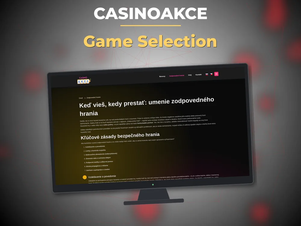 Casinoakce - Game Selection