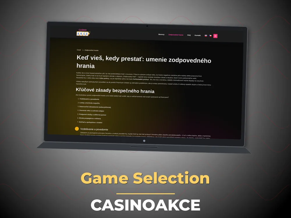 Casinoakce - Game Selection